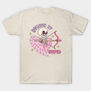 Struck By Cupid Skeleton Valentines Day T-Shirt